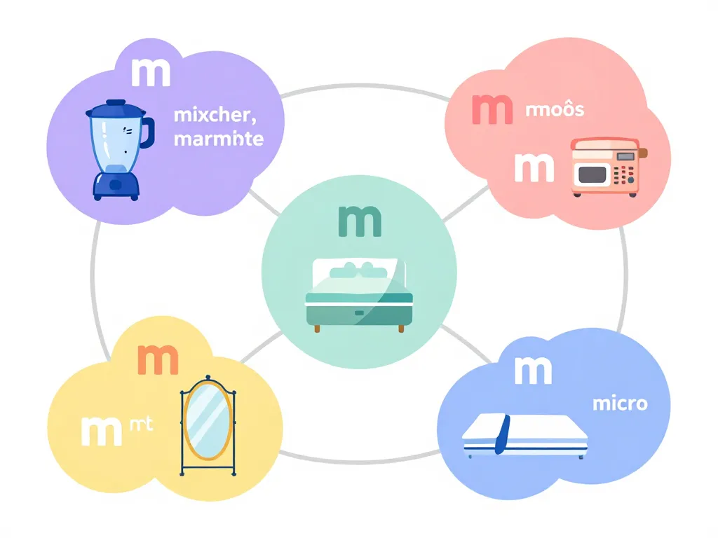 objet en m diagramme bulles thématiques cuisine maison
