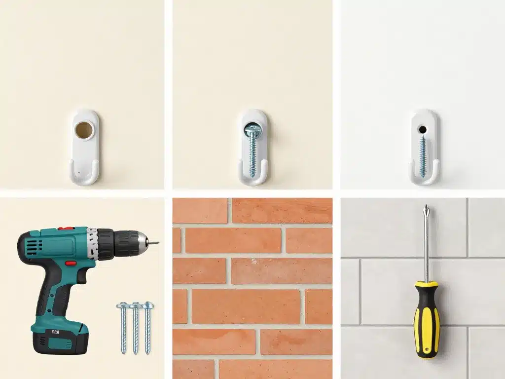 patère porte manteau fixation mur étape sécurité