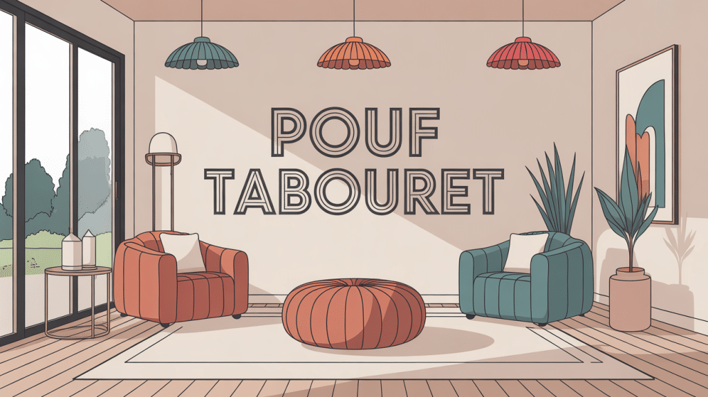 pouf tabouret dans salon moderne