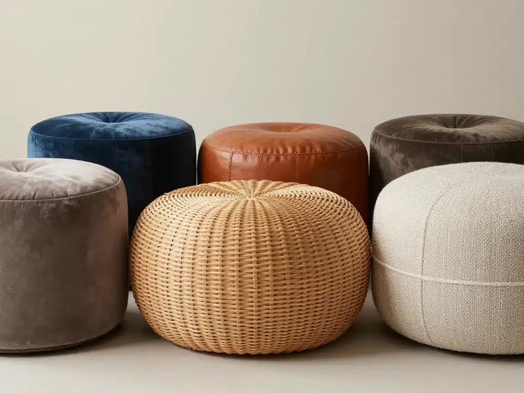 pouf tabouret différents matériaux