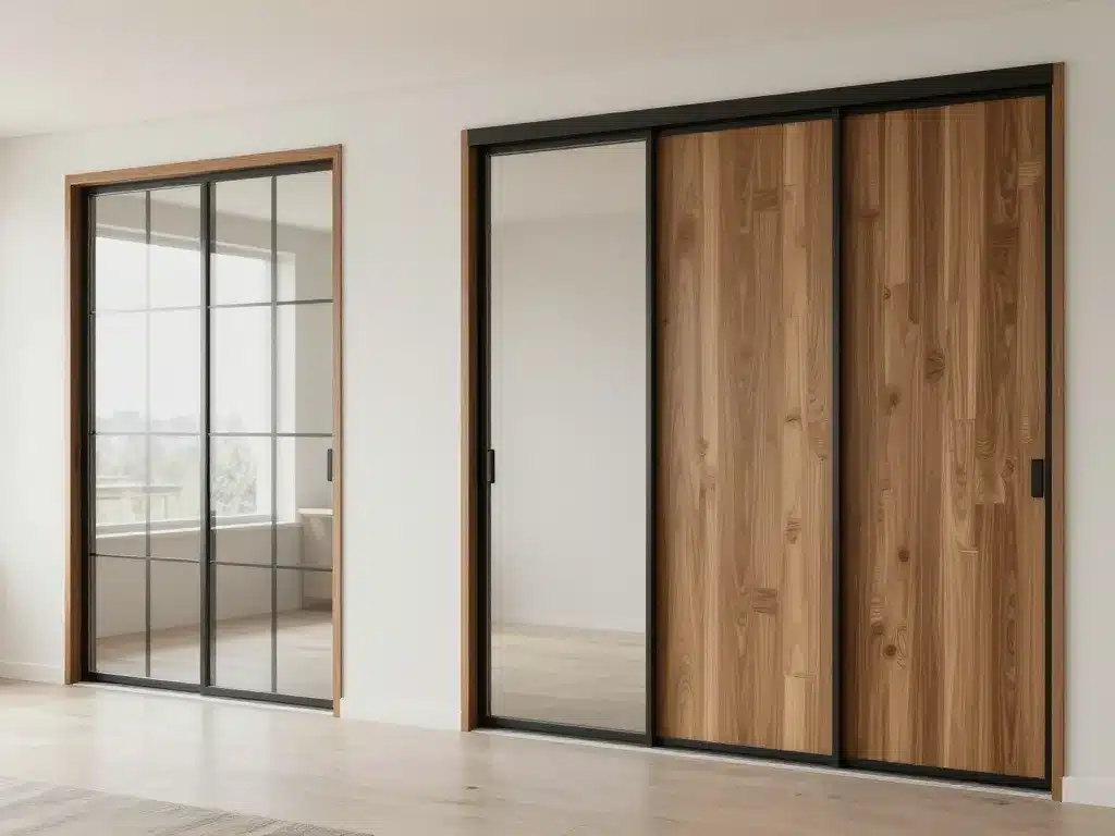 Différents modèles Scrigno coulissants avec bois et verre