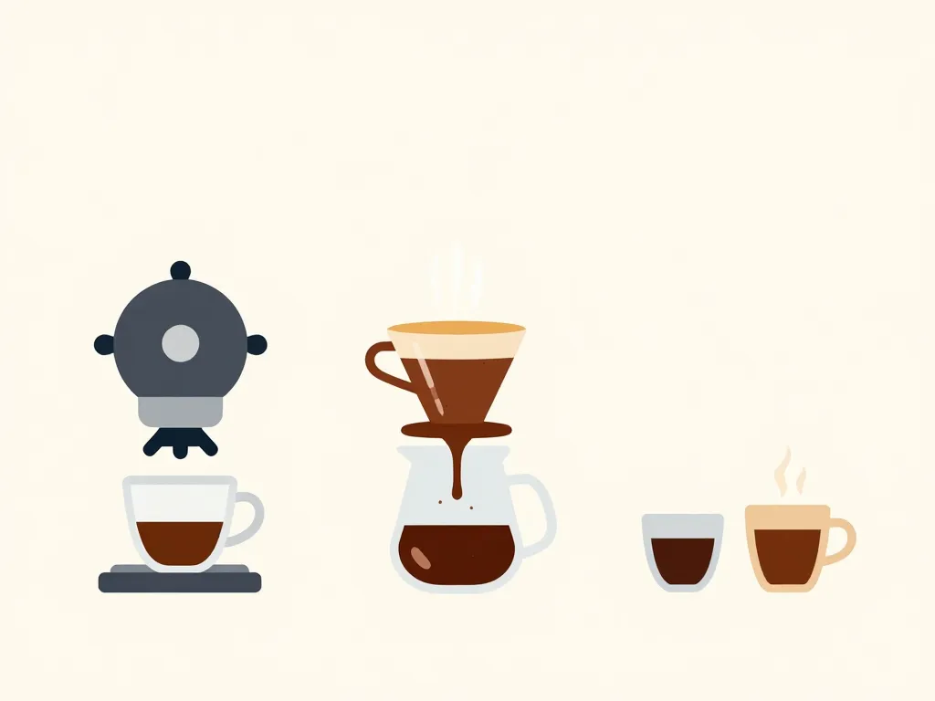 schéma café allongé espresso filtre extraction