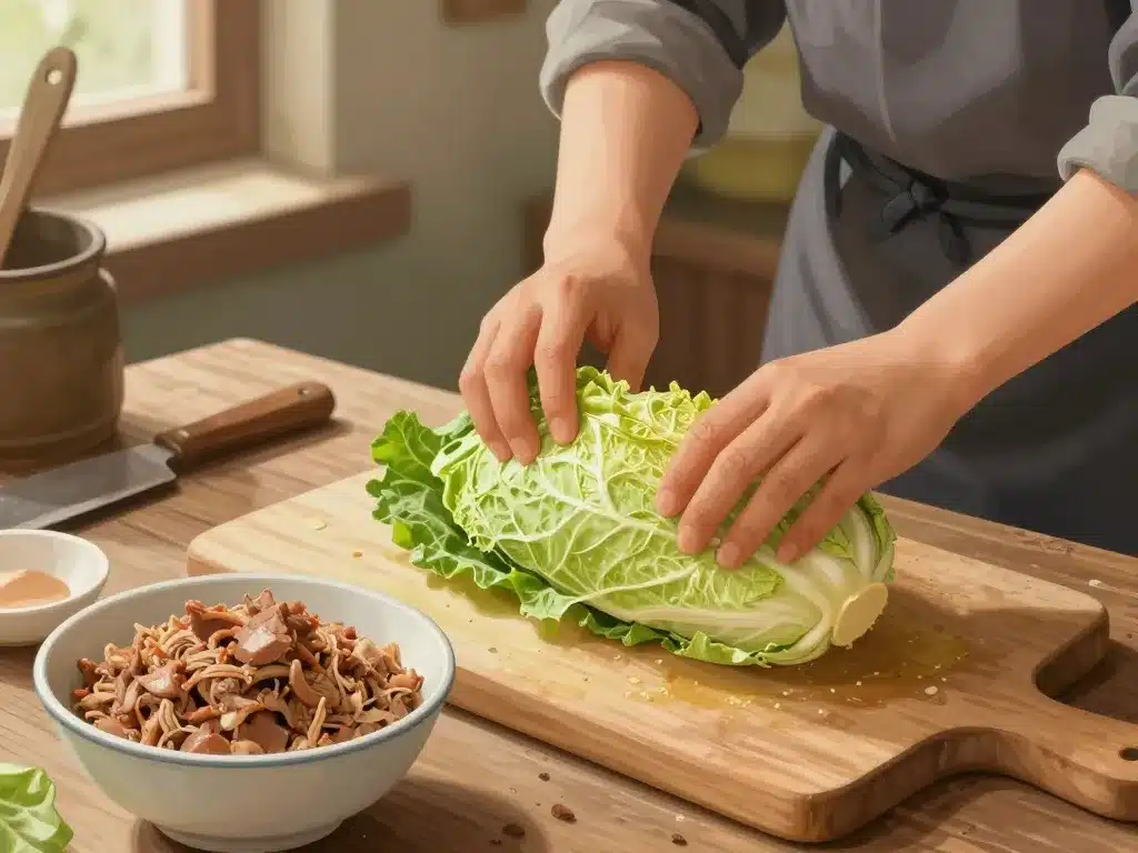 préparation choux farci recette de grand-mère en cuisine