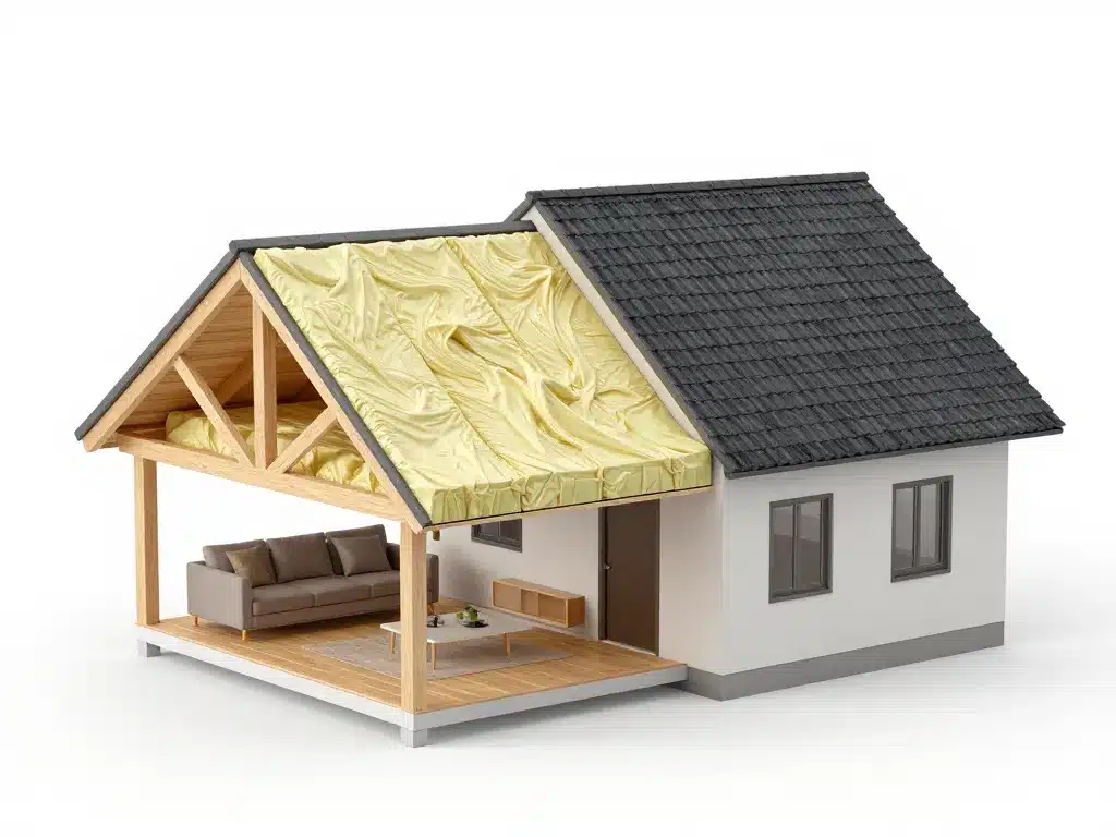 Diagramme isolation des combles aménageables intérieur et extérieur
