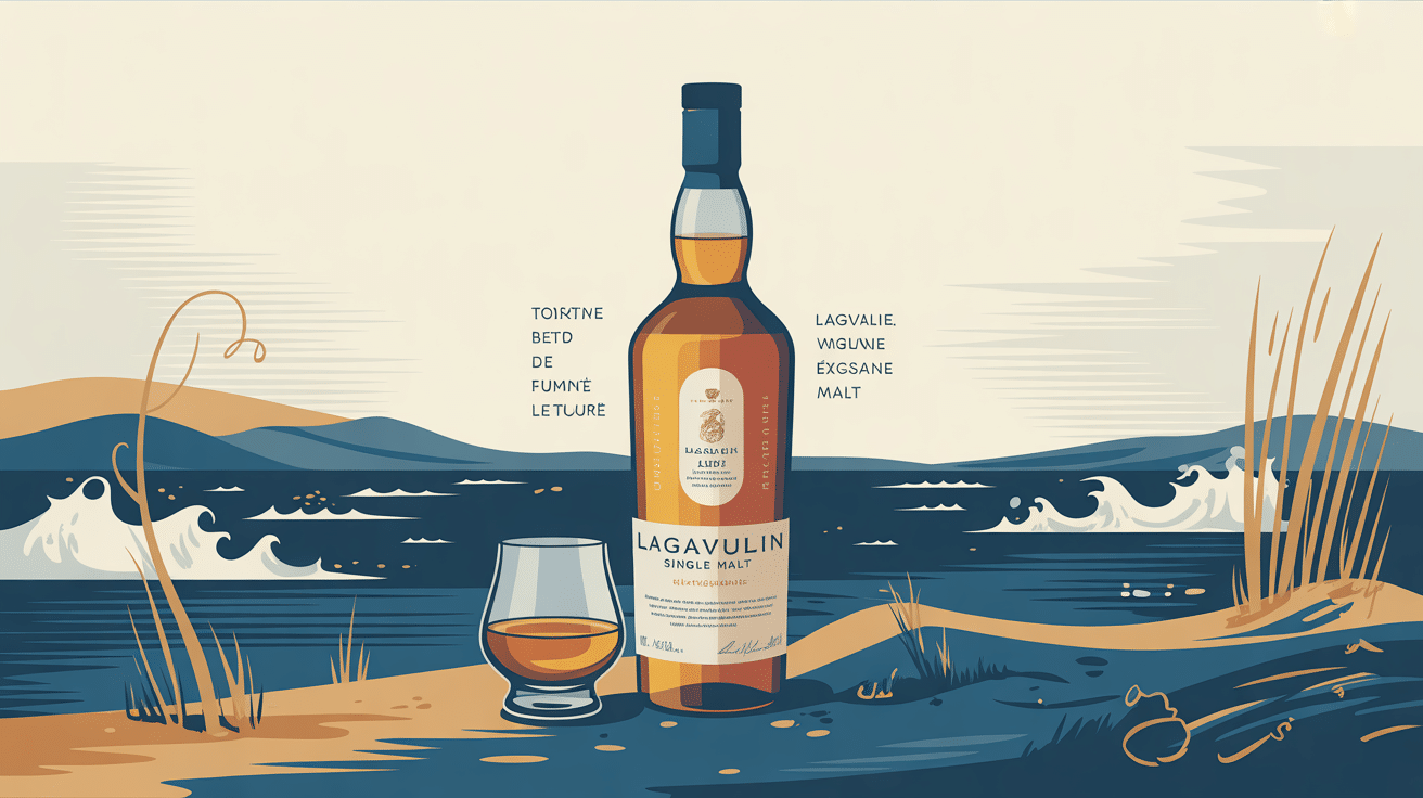 illustration lagavulin single malt whisky tradition fumée