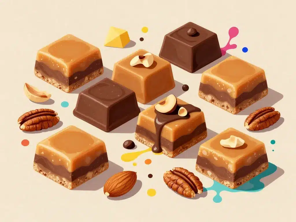 Toffee toffee chocolat noisettes toppings originaux