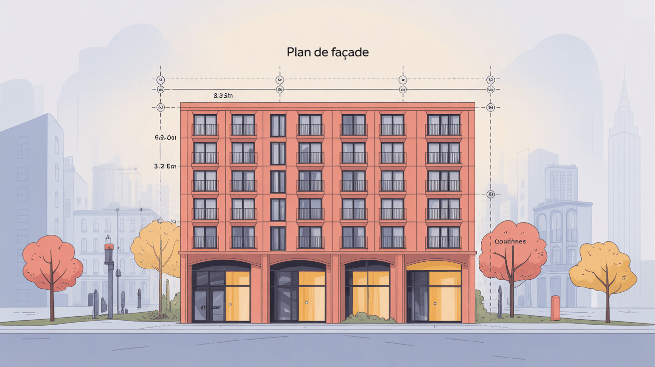 plan de facade illustration permis