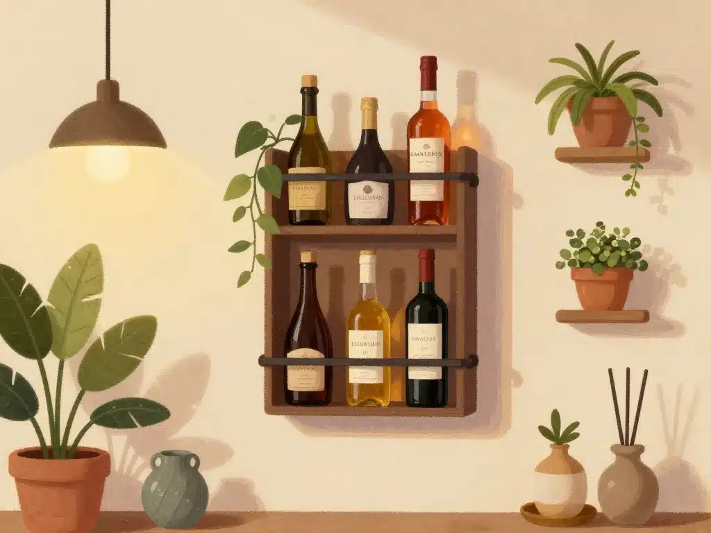 porte bouteille mural intégré dans décoration design