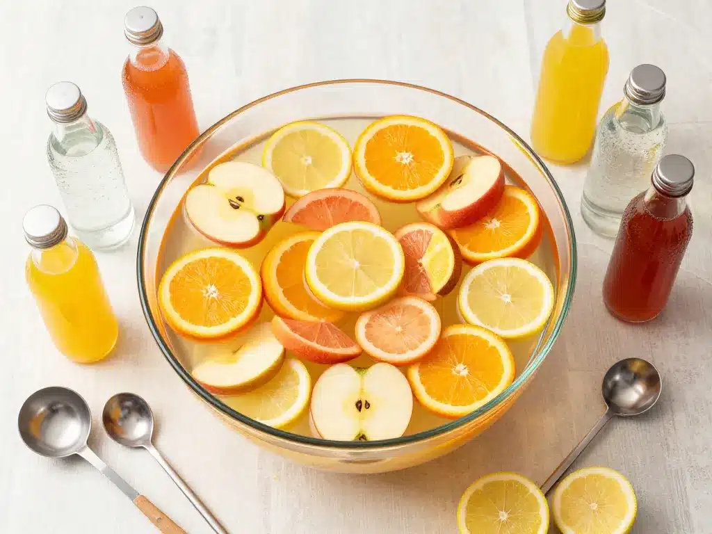 Punch sans alcool saladier ingrédients jus fruits