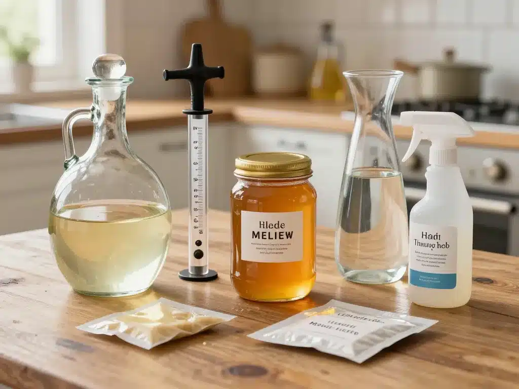 outils ingrédients recette hydromel maison photo de produits