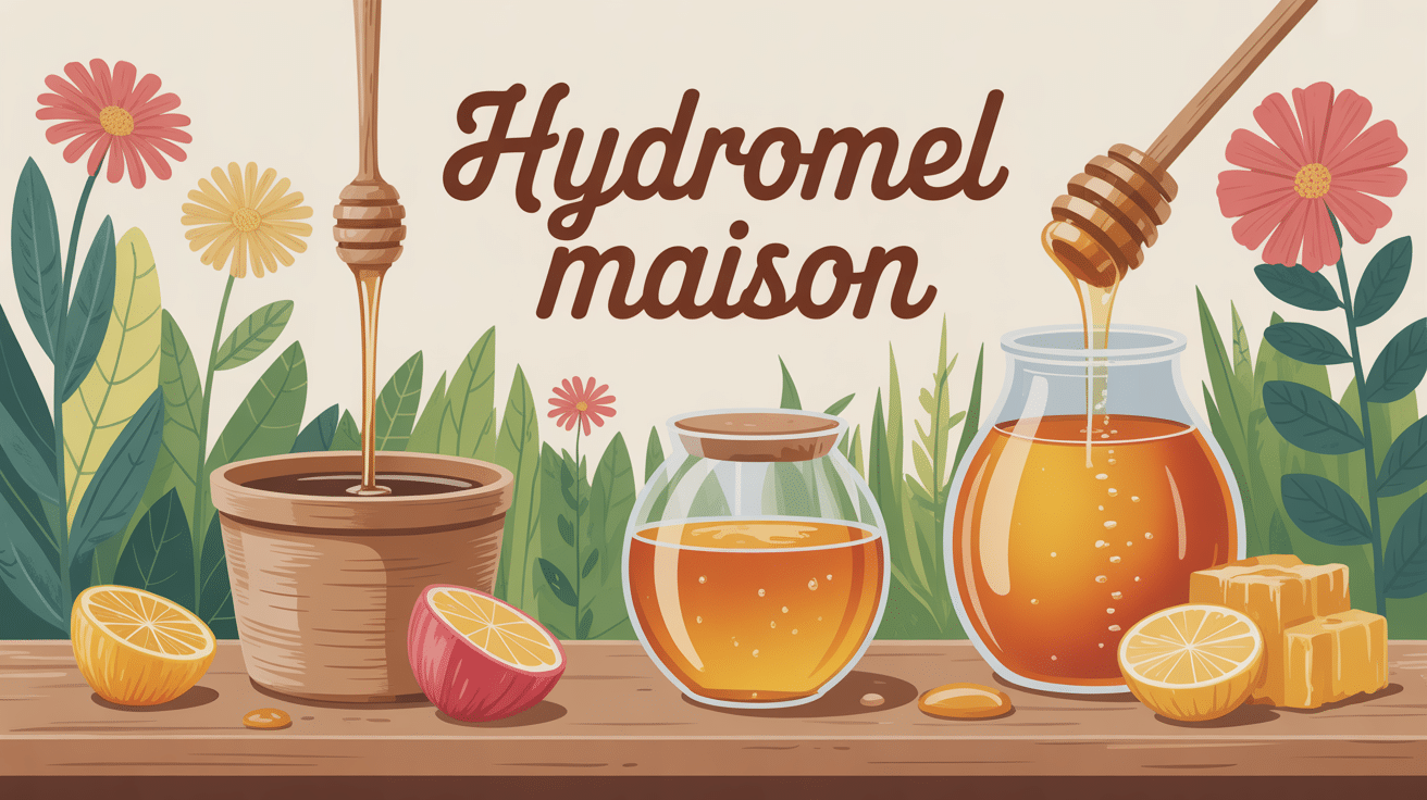 processus fabrication recette hydromel maison illustration vectorielle