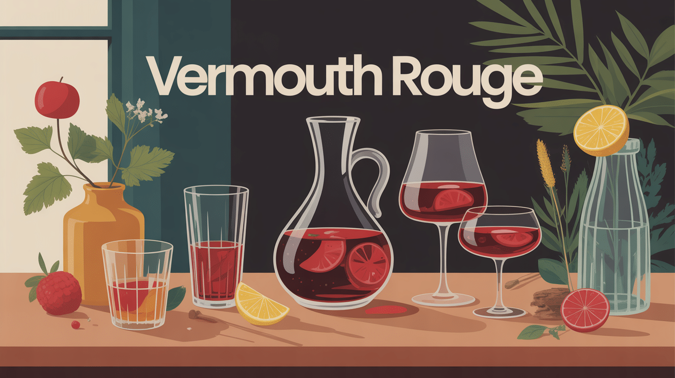 vermouth rouge élégant table épices agrumes