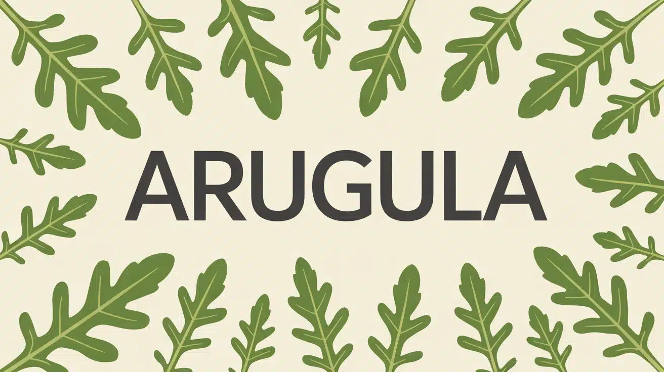 Feuilles d'arugula fraîches en composition culinaire méditerranéenne