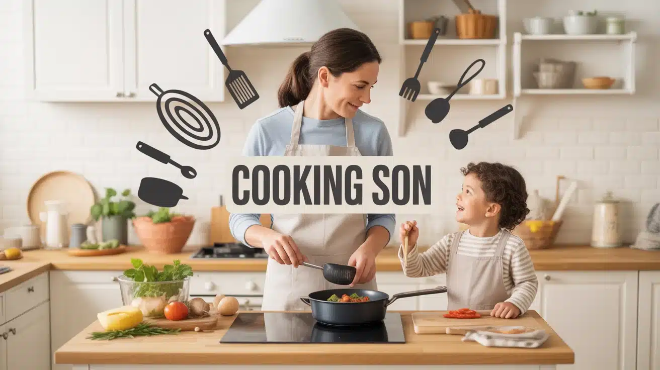 cuisine immersive avec parent et enfant et symboles cooking son