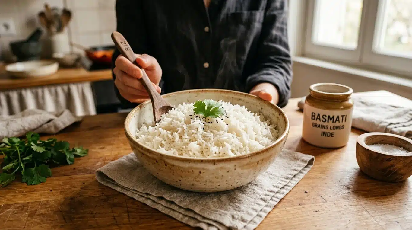 Bol de riz basmati parfaitement cuit au Thermomix