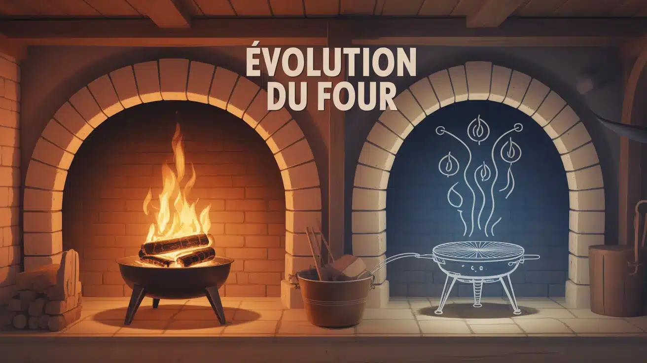 illustration évolution du four de l'antique au connecté