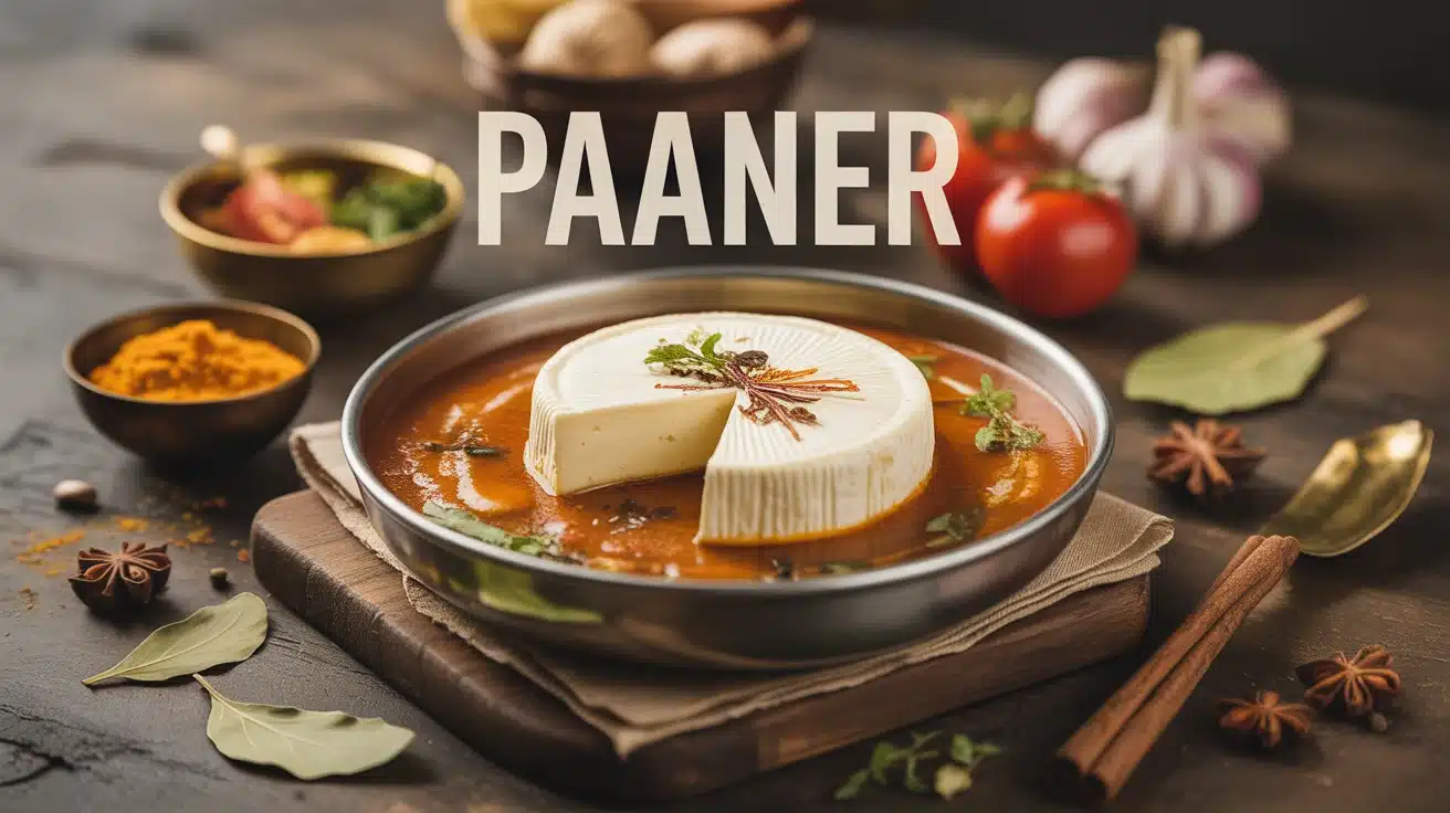 Plat traditionnel indien avec paaner et épices colorées