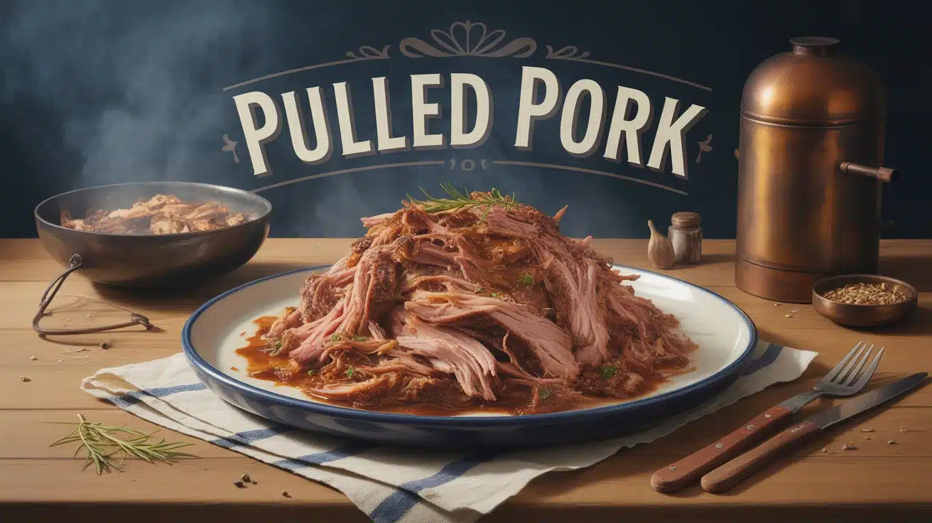 plat de pulled pork maison avec fumoir et épices