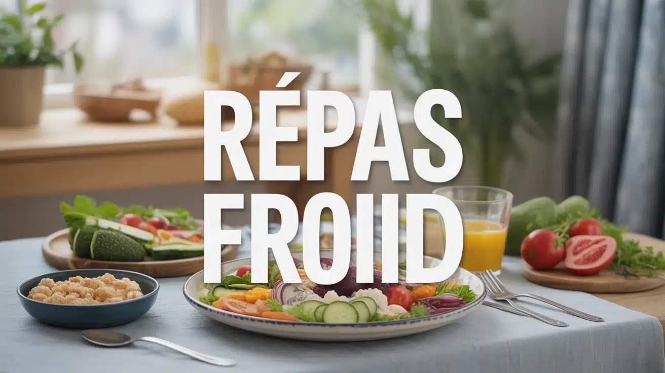 repas froid avec légumes frais et protéines équilibrées