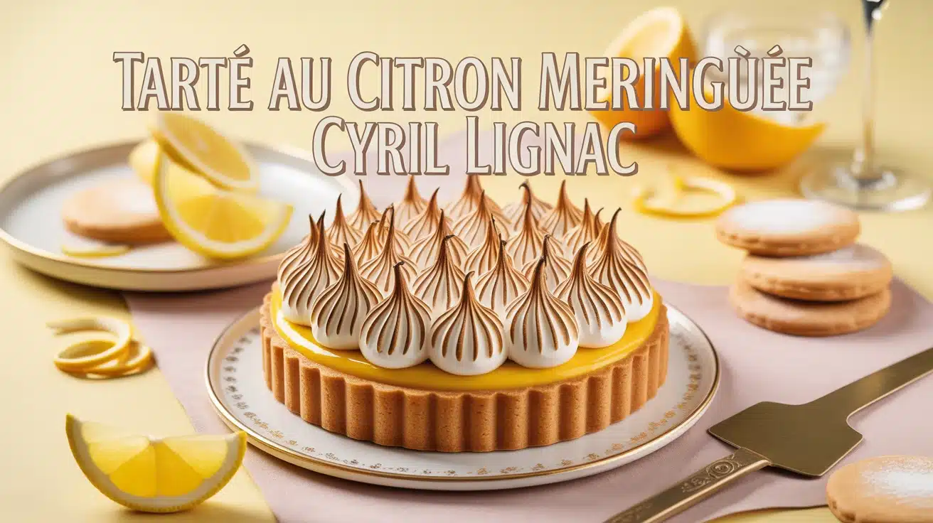 Tarte au citron meringuée Cyril Lignac avec meringue dorée et crémeux citron