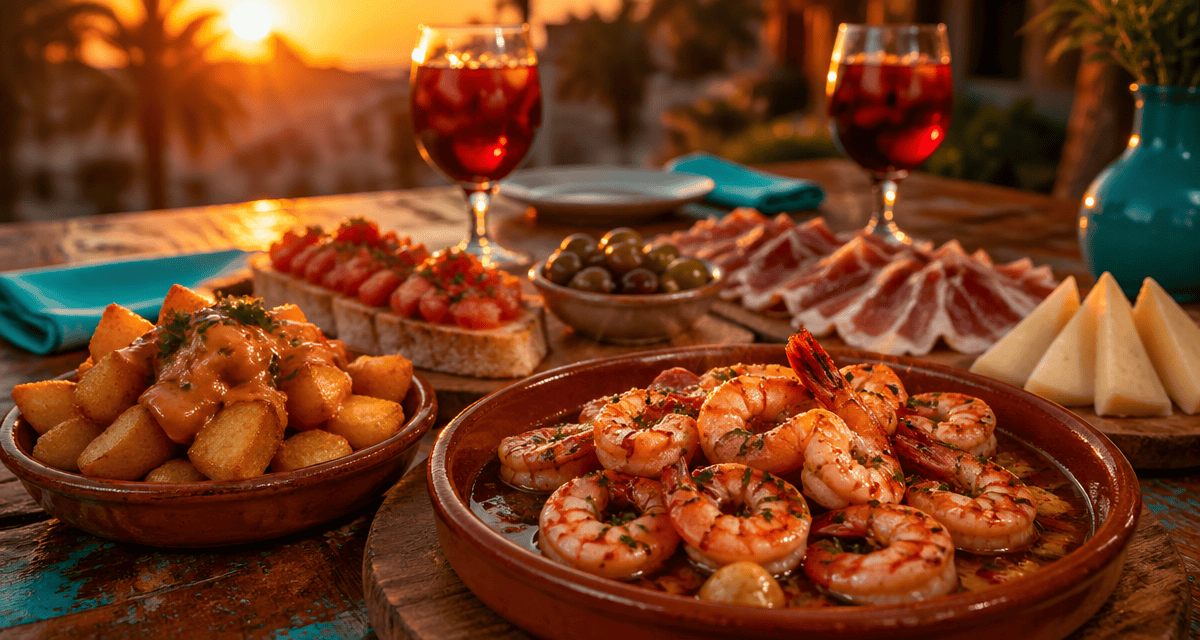 recette des tapas espagnol sur table