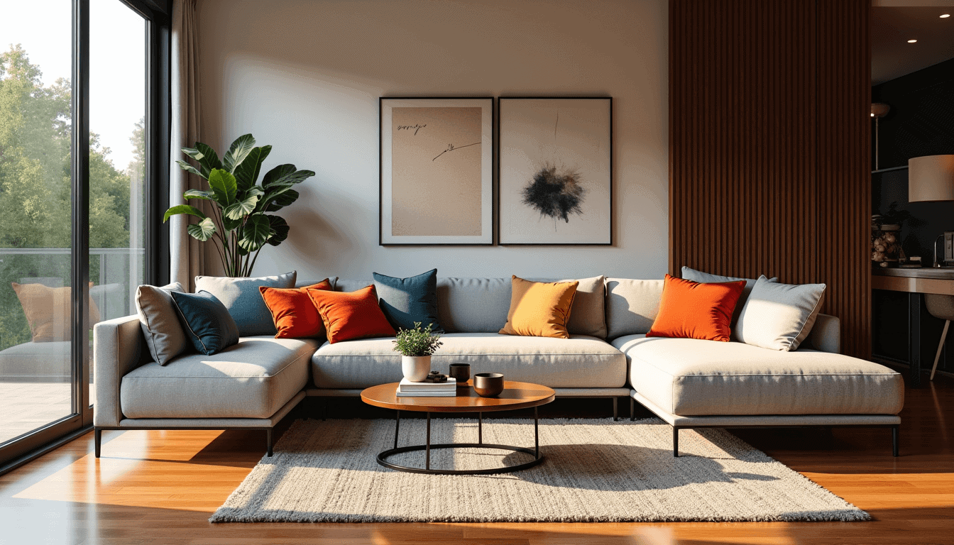 Illustration : : utilisez-les pour ajouter des assises complémentaires et — choisir le meuble de salon idéal pour un intérieur moderne