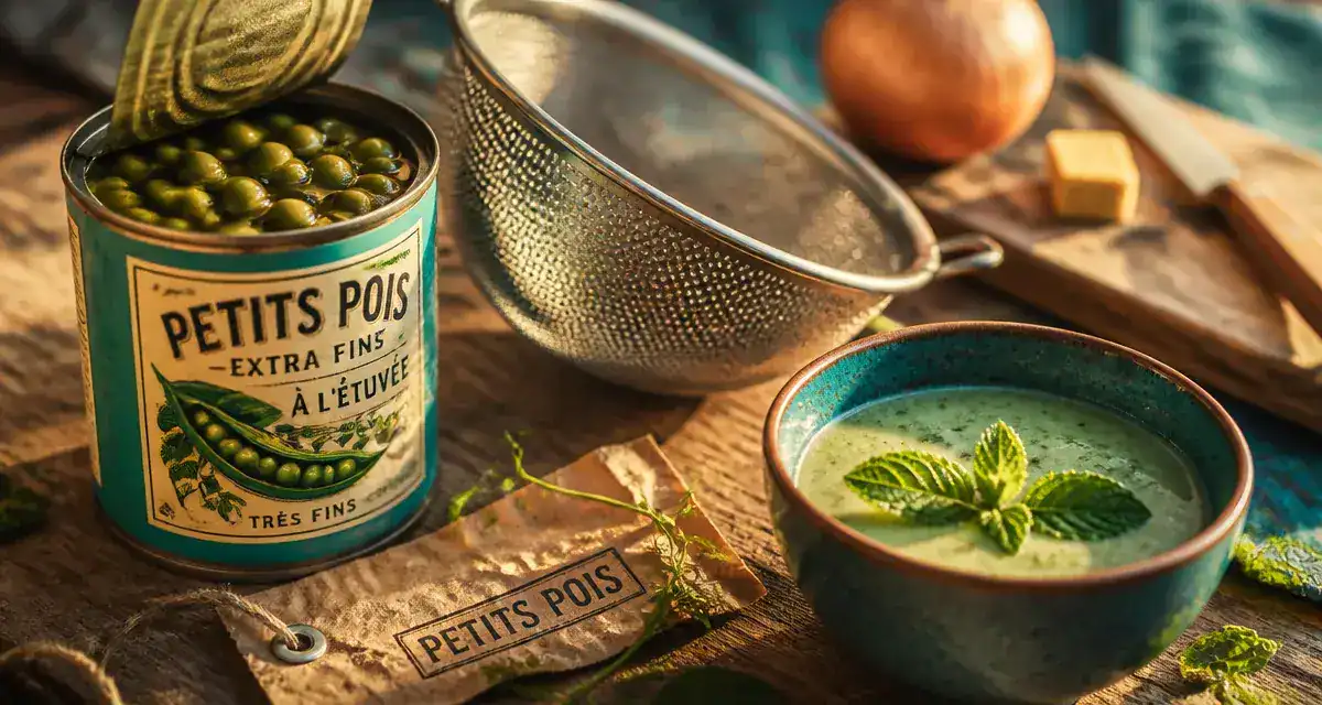 Bienfait petit pois en conserve : boîte de petits pois verts en jus, prêt à servir