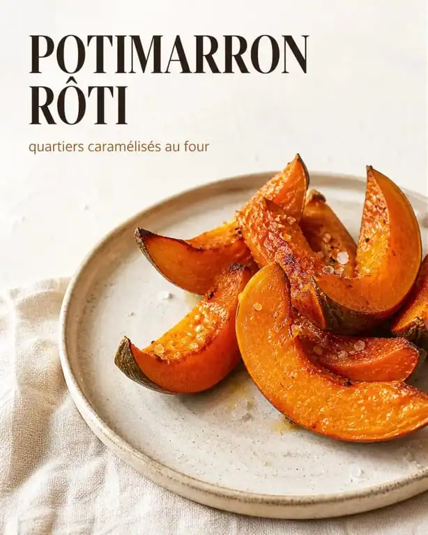 Potimarron rôti au four, quartiers dorés et fondants, recette de cuisson au four