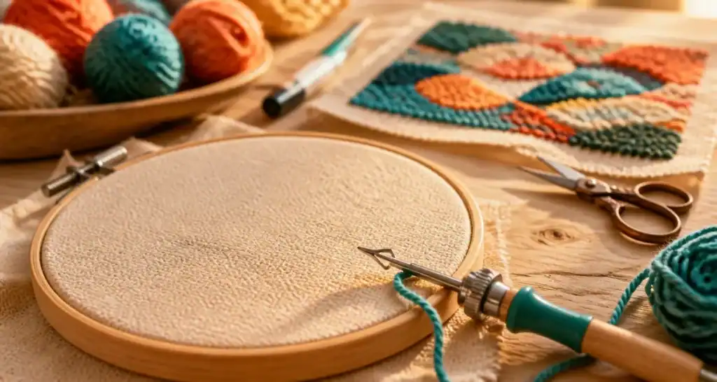 Tuto punch needle : tambour, aiguille et fil pour réussir vos points