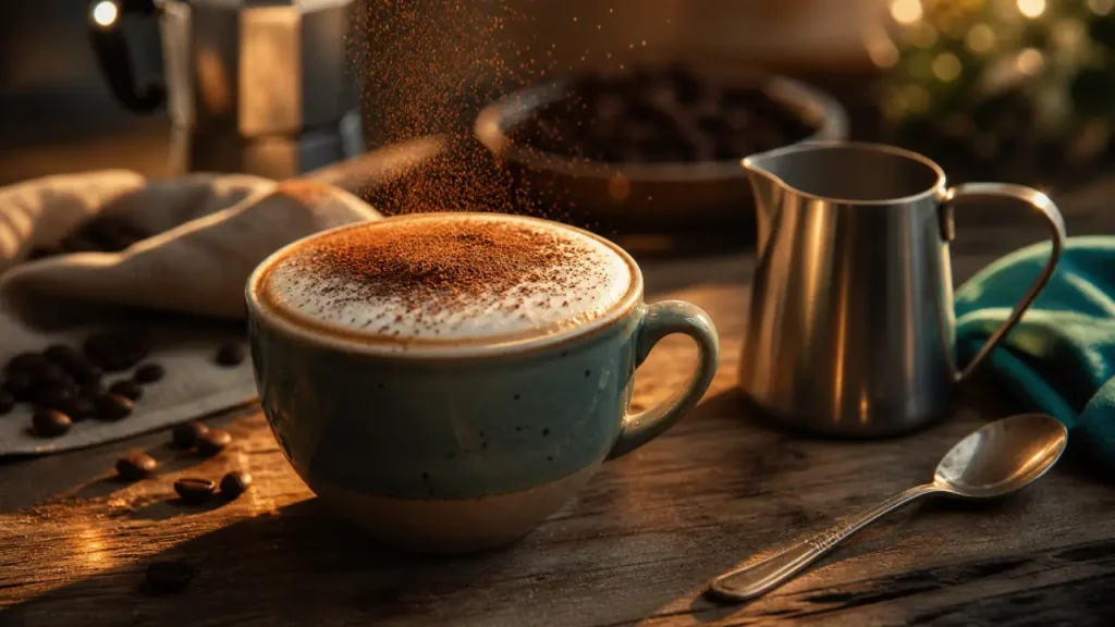 Cappuccino maison : 1 espresso, 150 ml de lait et une mousse bien tenue
