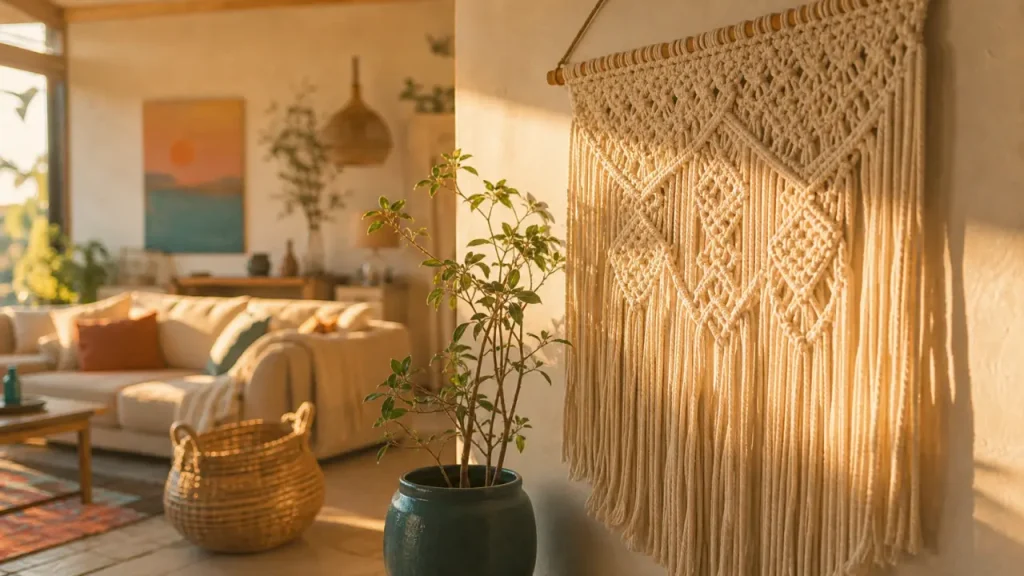Déco macramé : tenture murale, suspension ou rideau, quel format pour chaque pièce ?