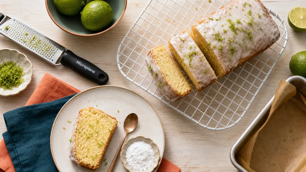 Dessert au citron vert : cake glacé au citron vert tranche