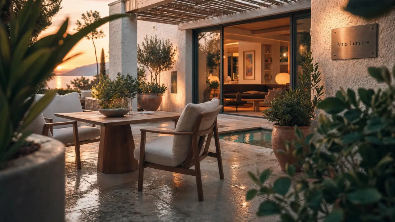 Patio dans maison : lumière, fraîcheur et intimité, terrasse au centre