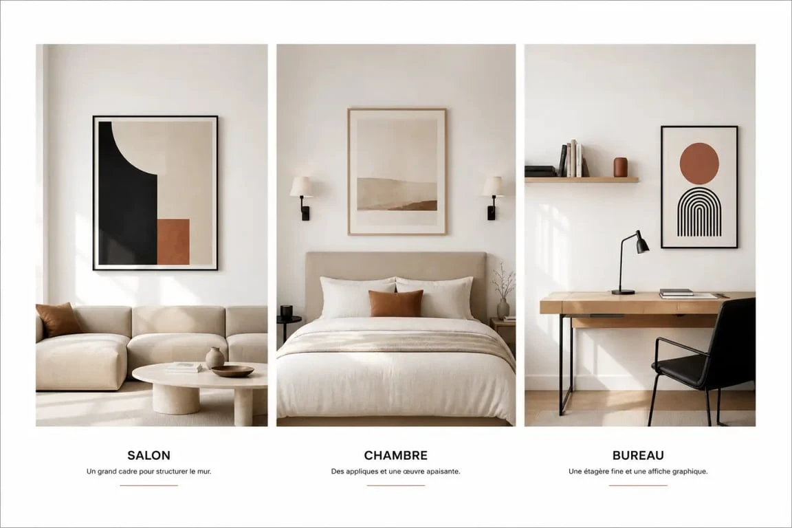 Décorer mur blanc : trois idées d’aménagement dans un salon, une chambre et un bureau