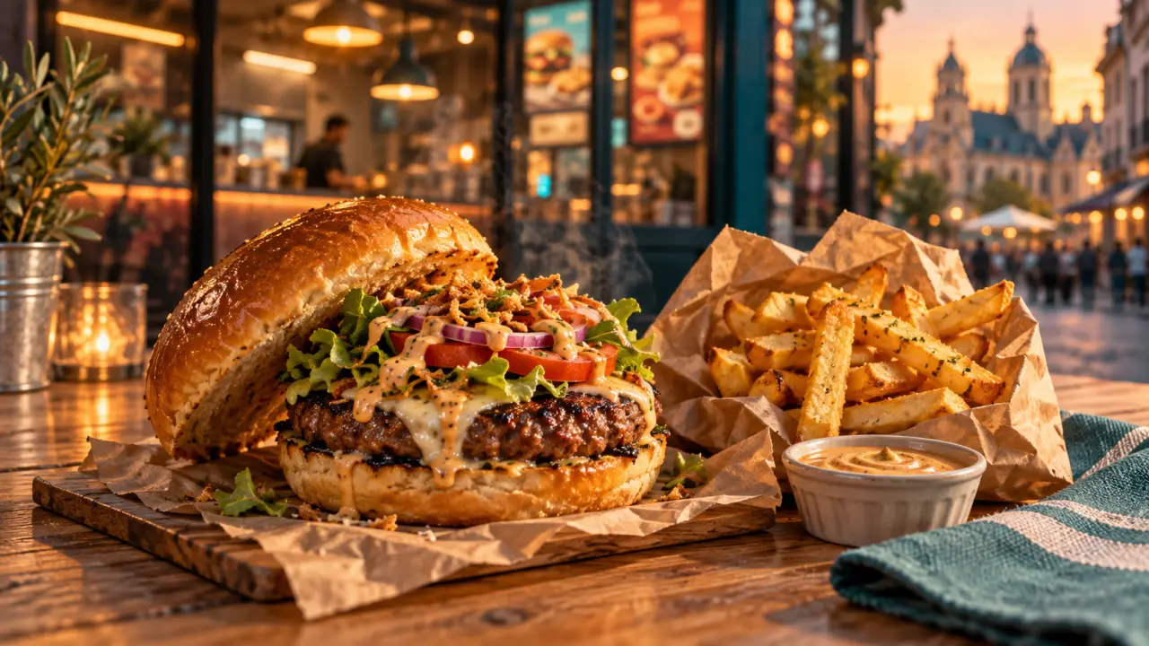 Burger halal dijon : burger et frites, ambiance street food