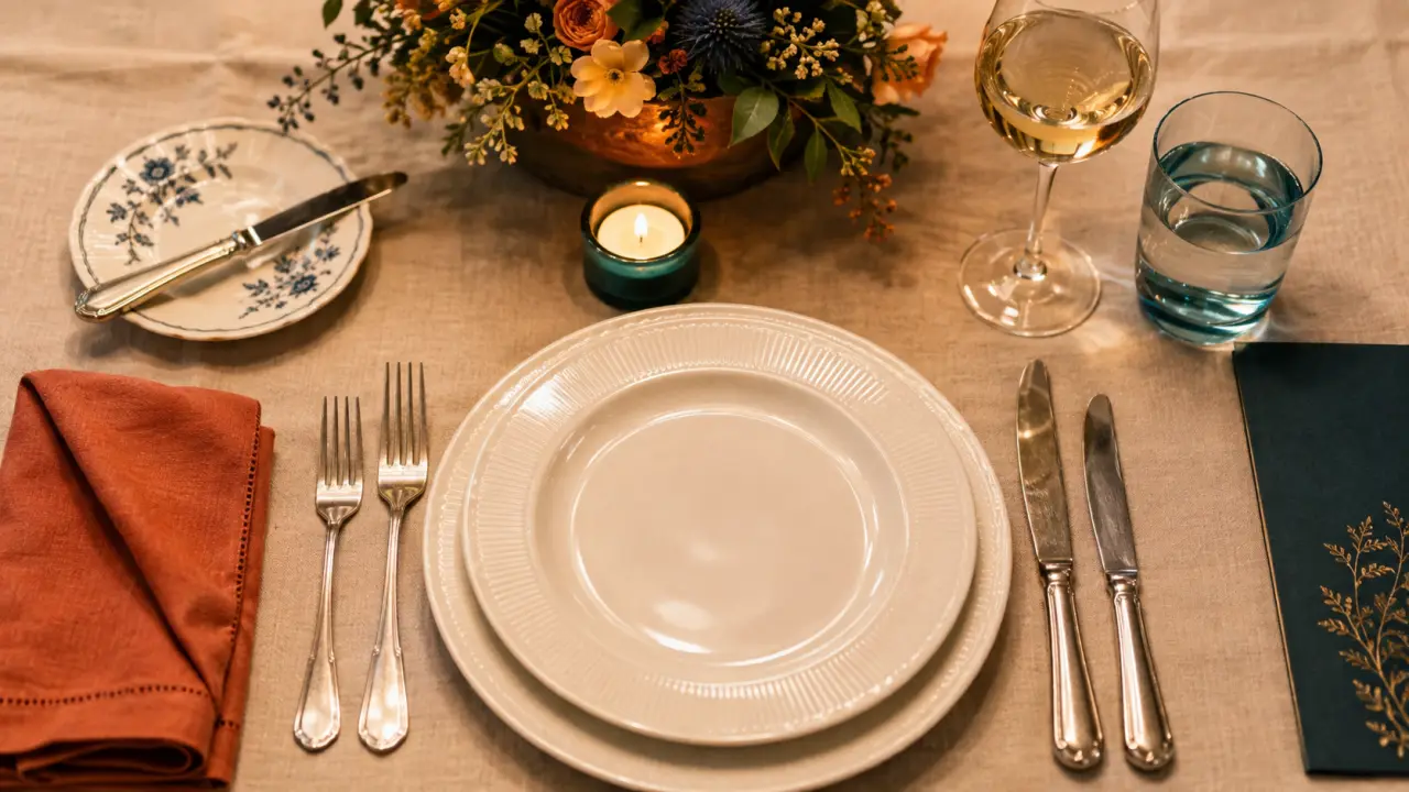 Dresser une table : couverts verres assiettes à la française
