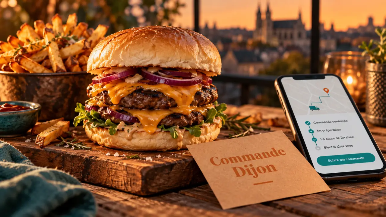 Livraison burger Dijon : burger double steak et frites maison