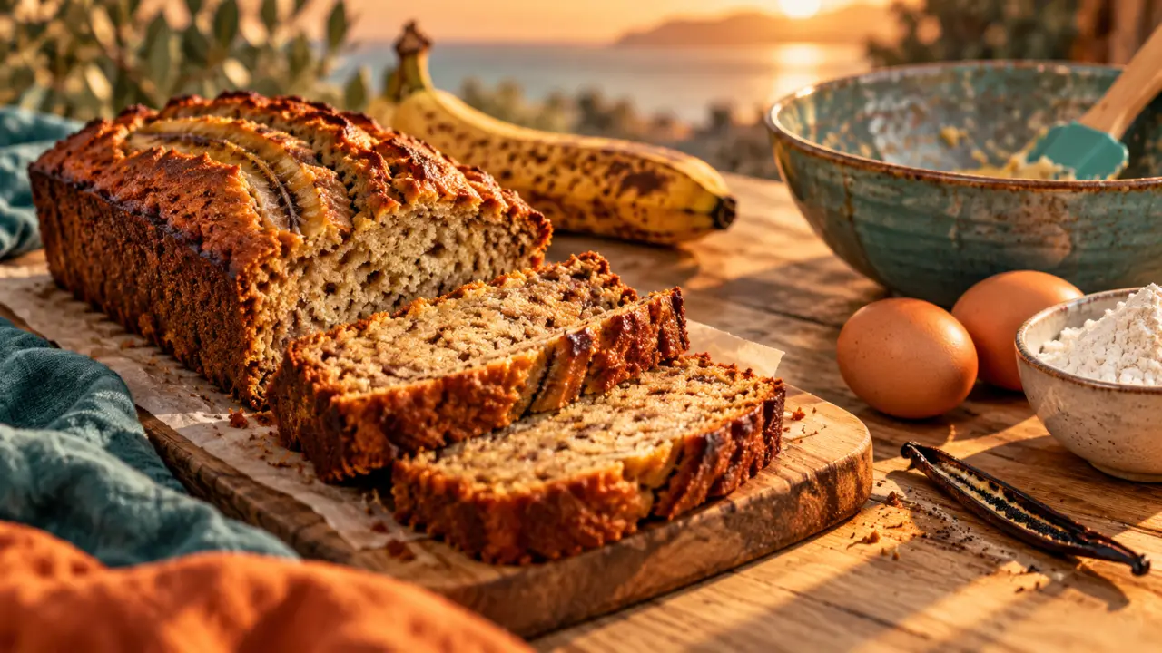 Banana bread sans beurre sans sucre : tranche mie moelleuse