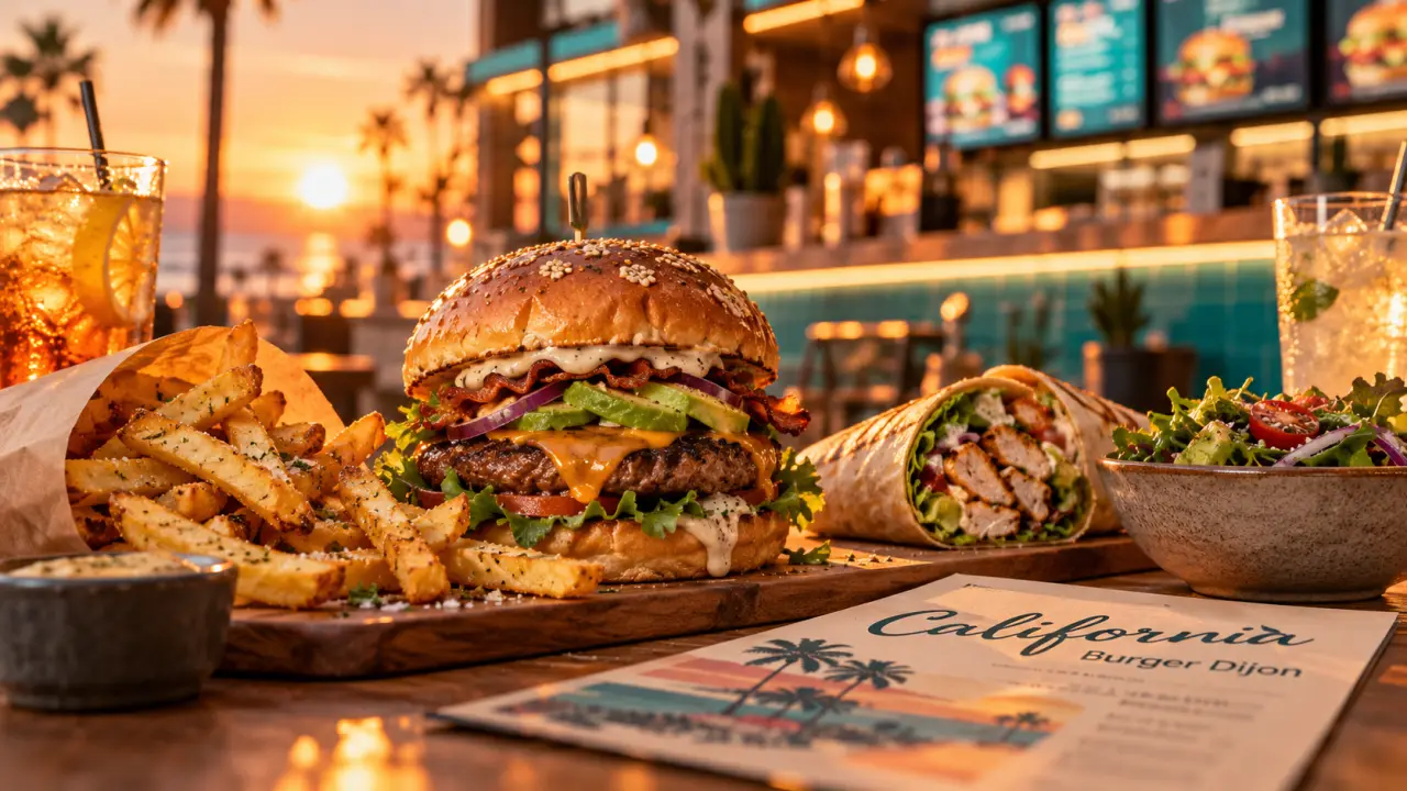 California burger dijon chez The Californian, frites maison