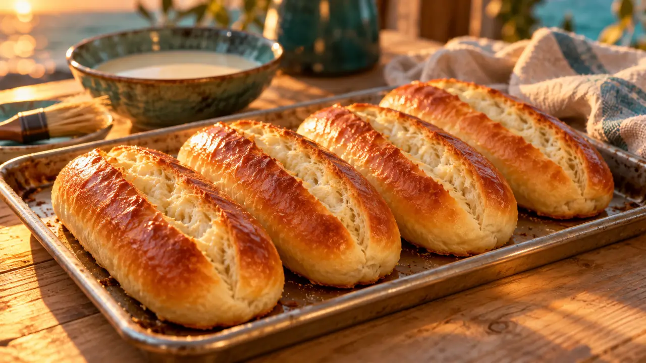 Pain à hot dog : 4 buns moelleux, entaillés et dorés
