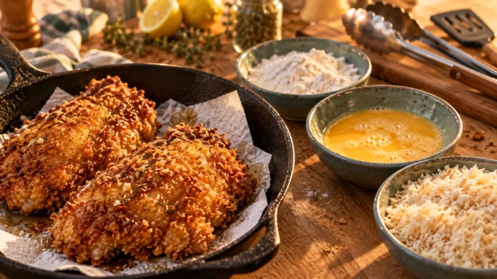 Poulet pané recette : poulet doré croustillant maison