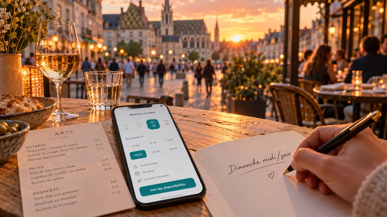 Restaurant dimanche dijon : vérifier le service avant de réserver