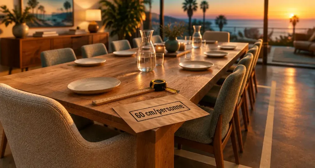 Table pour 10 personne : 240–260 cm, dîner sans bloquer la circulation
